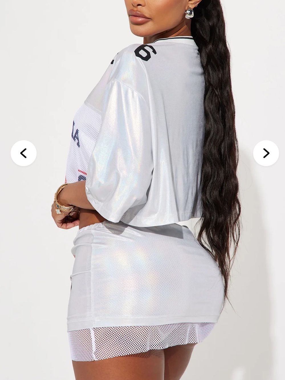 Fashion Nova White Mini Skirt with Red LA Graphic - Picture 4 of 4